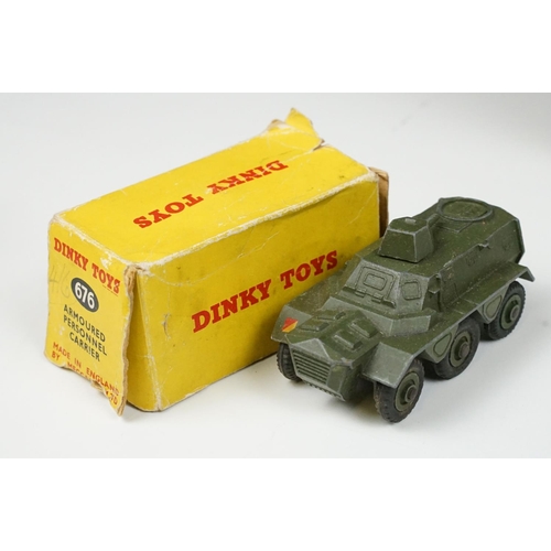 191 - Seven boxed Dinky military diecast models to include 2 x 660 Tank Transporter, 622 10 Ton Army Truck... 