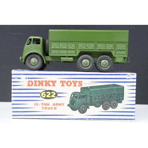 191 - Seven boxed Dinky military diecast models to include 2 x 660 Tank Transporter, 622 10 Ton Army Truck... 