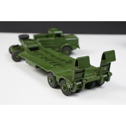 191 - Seven boxed Dinky military diecast models to include 2 x 660 Tank Transporter, 622 10 Ton Army Truck... 