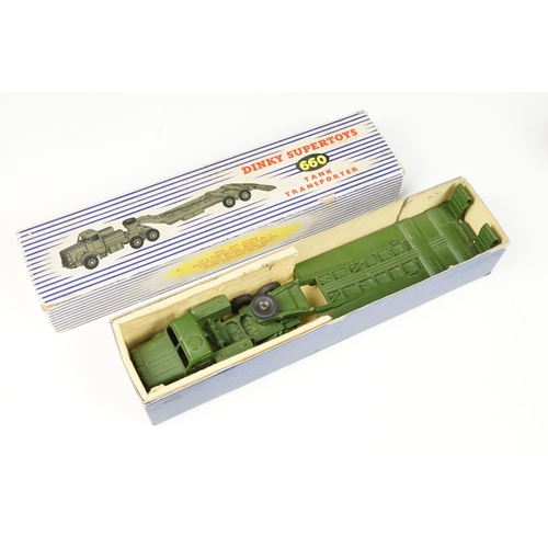 191 - Seven boxed Dinky military diecast models to include 2 x 660 Tank Transporter, 622 10 Ton Army Truck... 