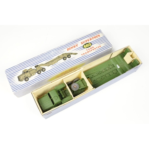 191 - Seven boxed Dinky military diecast models to include 2 x 660 Tank Transporter, 622 10 Ton Army Truck... 