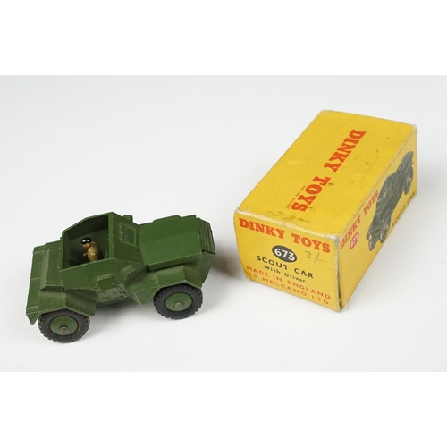 191 - Seven boxed Dinky military diecast models to include 2 x 660 Tank Transporter, 622 10 Ton Army Truck... 