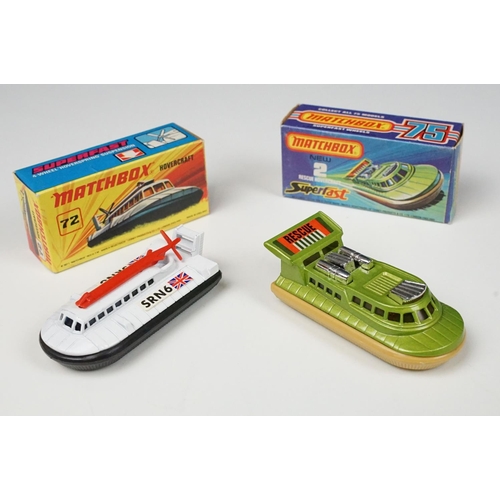 192 - 13 Boxed Matchbox Superfast diecast models to include 2 Rescue Hovercraft, 5 Seafire, 33 Police Moto... 