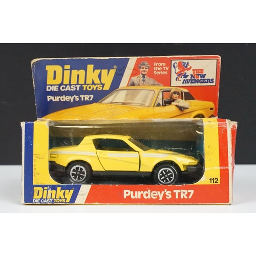 195 - Three boxed TV related models to include Dinky 477 Parsley's Car Morris Oxford Bull Nosed (with disp... 