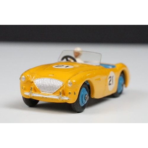 197 - Three boxed Dinky diecast model racing cars to include 111 Triumph TRS Sports in turquoise with red ... 