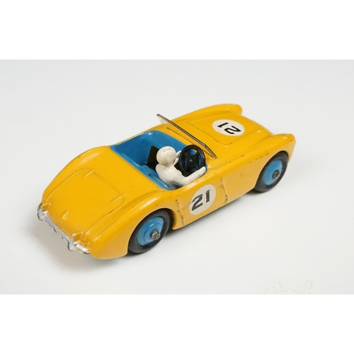 197 - Three boxed Dinky diecast model racing cars to include 111 Triumph TRS Sports in turquoise with red ... 