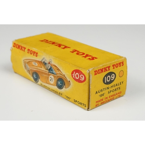 197 - Three boxed Dinky diecast model racing cars to include 111 Triumph TRS Sports in turquoise with red ... 