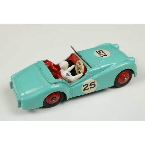 197 - Three boxed Dinky diecast model racing cars to include 111 Triumph TRS Sports in turquoise with red ... 