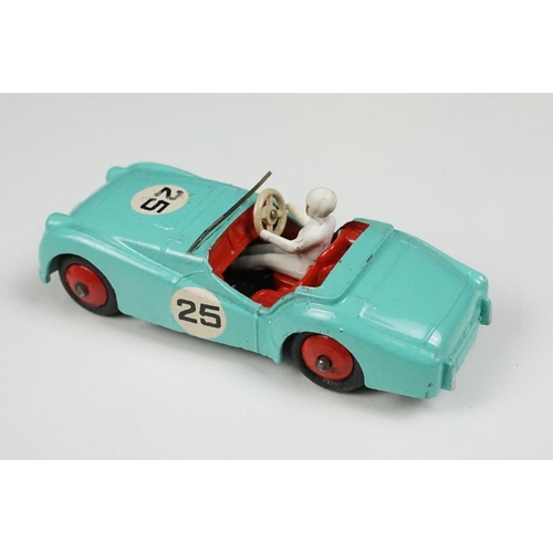 197 - Three boxed Dinky diecast model racing cars to include 111 Triumph TRS Sports in turquoise with red ... 