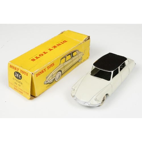 199 - Three French Dinky diecast models to include 24V Buick Roadster  in blue (some heavy paint marks and... 