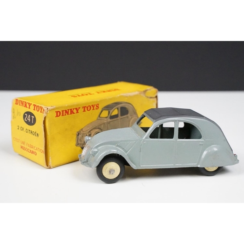 202 - Two boxed French Dinky diecast models to include 24T 2 CV Citroen diecast model in grey, cream hubs,... 