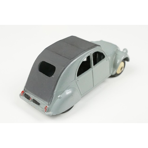 202 - Two boxed French Dinky diecast models to include 24T 2 CV Citroen diecast model in grey, cream hubs,... 