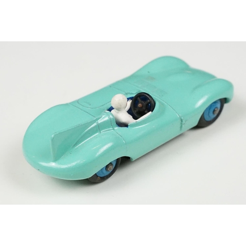 203 - Three boxed Dinky diecast racing cars to include 238 Jaguar Type D Racing Car in turquoise with blue... 