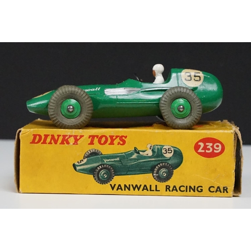 203 - Three boxed Dinky diecast racing cars to include 238 Jaguar Type D Racing Car in turquoise with blue... 