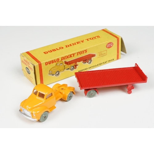 205 - Two boxed Dinky Dublo diecast models to include 064 Austin Lorry in green and 072 Bedford Articulate... 