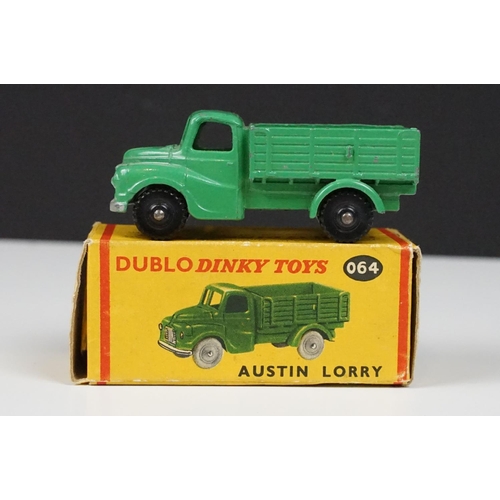 205 - Two boxed Dinky Dublo diecast models to include 064 Austin Lorry in green and 072 Bedford Articulate... 