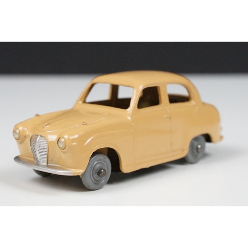 208 - Three boxed Dinky diecast models to include 160 Austin A10 Saloon in tan (diecast vg, gd box), 132 P... 