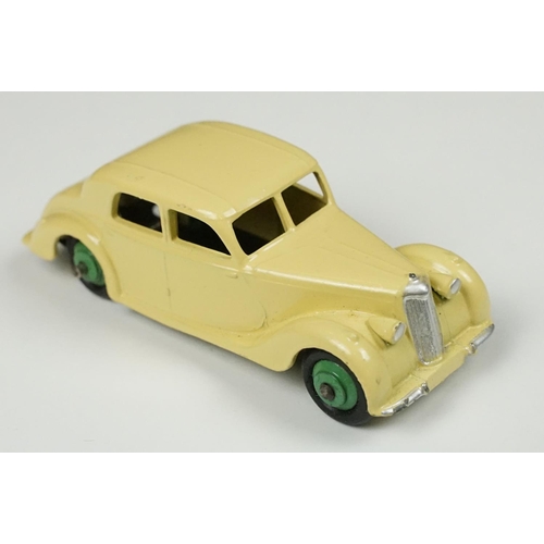 208 - Three boxed Dinky diecast models to include 160 Austin A10 Saloon in tan (diecast vg, gd box), 132 P... 