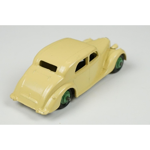 208 - Three boxed Dinky diecast models to include 160 Austin A10 Saloon in tan (diecast vg, gd box), 132 P... 