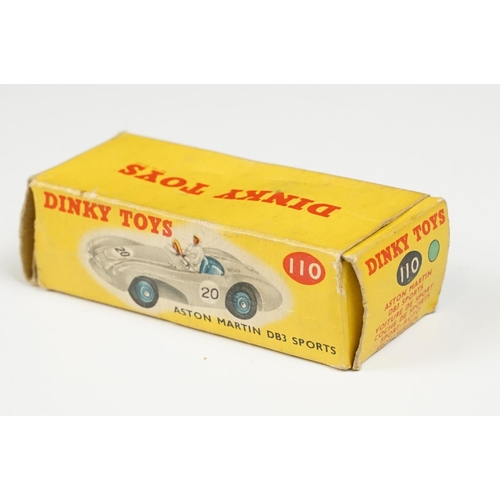 209 - Four boxed Dinky diecast models to include 110 Aston Martin DB3 Sports, 109 Austin Healey 100 Sports... 