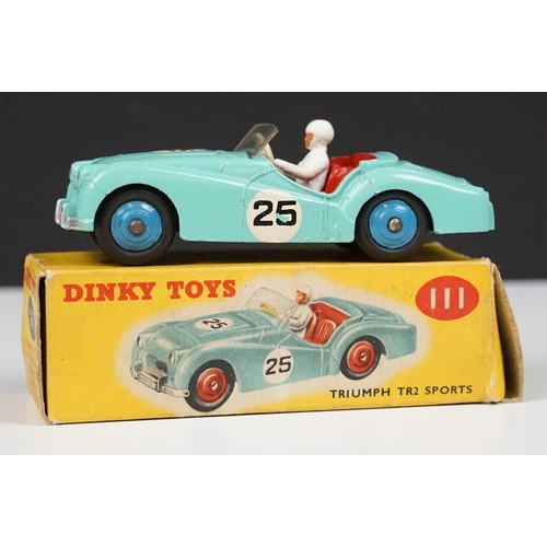 209 - Four boxed Dinky diecast models to include 110 Aston Martin DB3 Sports, 109 Austin Healey 100 Sports... 