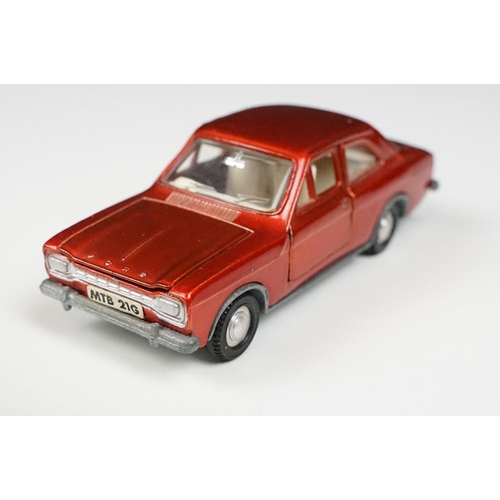 214 - Two boxed Dinky diecast models to include 168 Ford Escort in metallic red with white interior (dieca... 