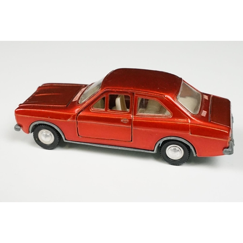 214 - Two boxed Dinky diecast models to include 168 Ford Escort in metallic red with white interior (dieca... 