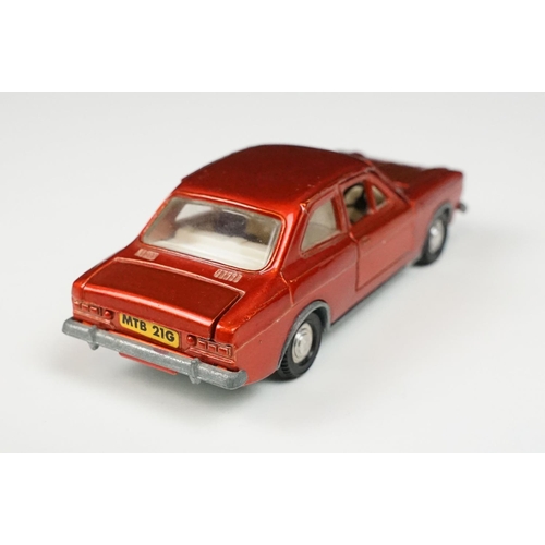 214 - Two boxed Dinky diecast models to include 168 Ford Escort in metallic red with white interior (dieca... 