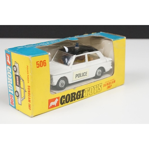 215 - Boxed Corgi 506 Police Panda Sunbeam Imp diecast model, diecast vg with minimal paint wear, gd box a... 