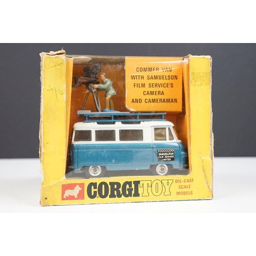 222 - Boxed Corgi 479 Commer Mobile Camera Van diecast model with cameraman and camera figure, diecast vg,... 