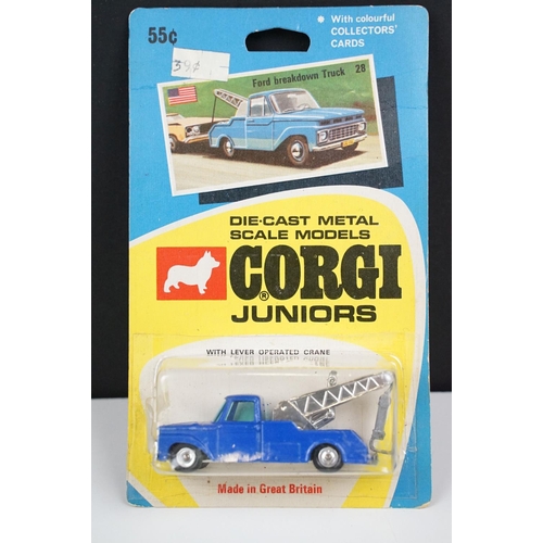 223 - Three carded Corgi Juniors diecast models with US version cards to include 35 Ford Camper in turquoi... 