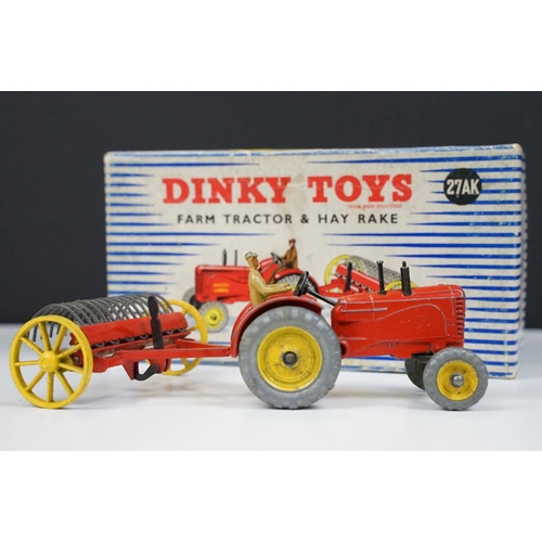 224 - Two boxed Dinky diecast models to include 27AK Farm Tractor & Hay Rake and 955 Fire Engine, both wit... 