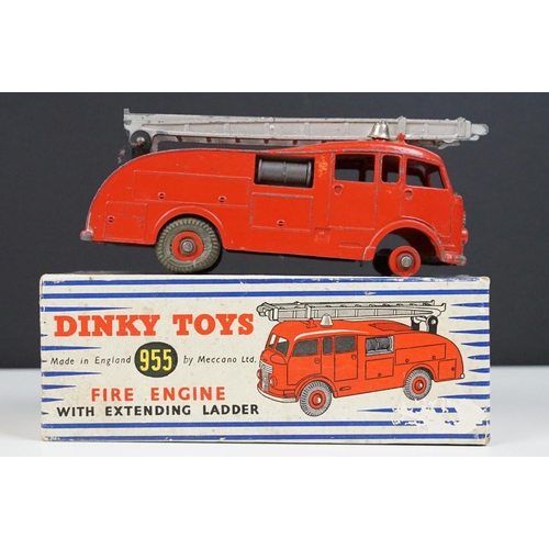 224 - Two boxed Dinky diecast models to include 27AK Farm Tractor & Hay Rake and 955 Fire Engine, both wit... 