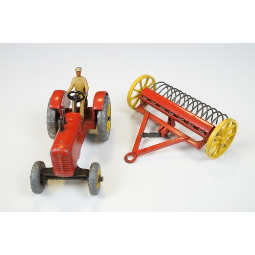 224 - Two boxed Dinky diecast models to include 27AK Farm Tractor & Hay Rake and 955 Fire Engine, both wit... 