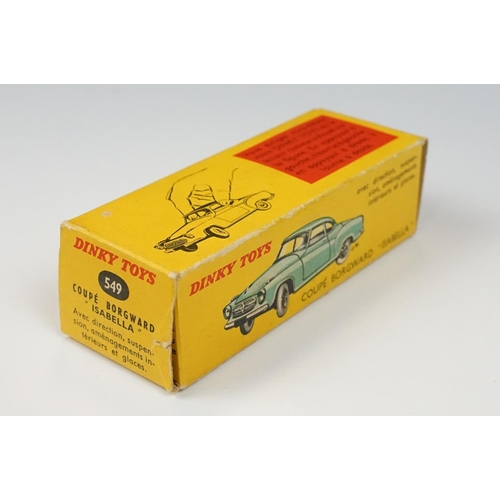 226 - Two boxed French Dinky diecast models to include 549 Coupe Borgward Isabella in turquoise, and 24H M... 