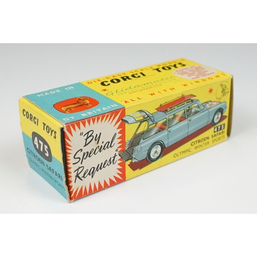 228 - Boxed Corgi 475 Citroen Safari Olympic Winter Sports 'By Special Request' diecast model in white, wi... 