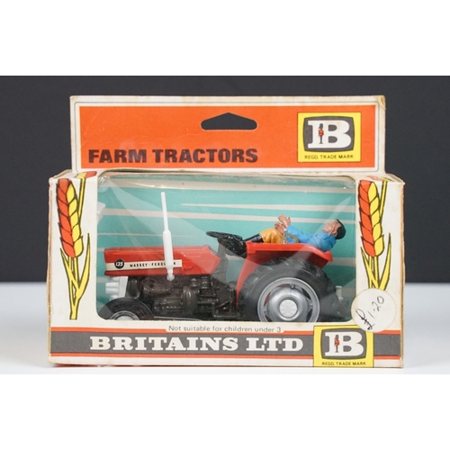 232 - Three boxed Britains farming tractor diecast models to include 2 x 9524 Ford 6600 Tractor blue and w... 