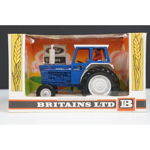 232 - Three boxed Britains farming tractor diecast models to include 2 x 9524 Ford 6600 Tractor blue and w... 