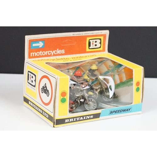 236 - Three boxed Britains Motorcycles model sets to include 2 x 9699 BMW and Speedway 9684, all complete ... 