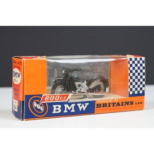 237 - Nine boxed Britains model motorcycles to include 2 x US Sheriff 9692, Harley Davidson 9689, BMW 9694... 