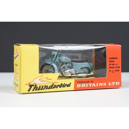 237 - Nine boxed Britains model motorcycles to include 2 x US Sheriff 9692, Harley Davidson 9689, BMW 9694... 