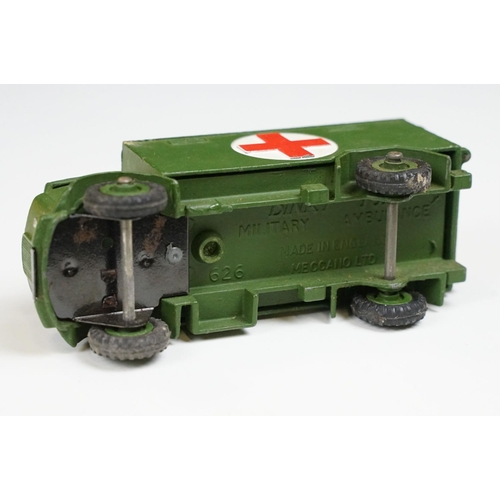 238 - Seven boxed Dinky military diecast models to include 660 Tank Transporter, 692 5.5 Medium Gun (end f... 