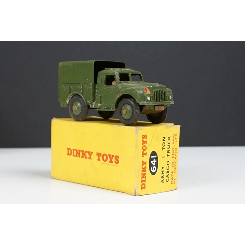 238 - Seven boxed Dinky military diecast models to include 660 Tank Transporter, 692 5.5 Medium Gun (end f... 