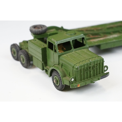 238 - Seven boxed Dinky military diecast models to include 660 Tank Transporter, 692 5.5 Medium Gun (end f... 