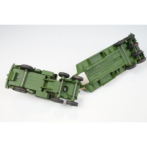 238 - Seven boxed Dinky military diecast models to include 660 Tank Transporter, 692 5.5 Medium Gun (end f... 