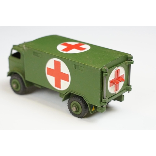 238 - Seven boxed Dinky military diecast models to include 660 Tank Transporter, 692 5.5 Medium Gun (end f... 