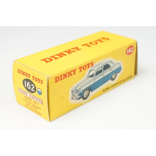 239 - Six boxed Dinky diecast models to include 162 Ford Zephyr Saloon in two tone blue, 480 Bedford 10 CW... 