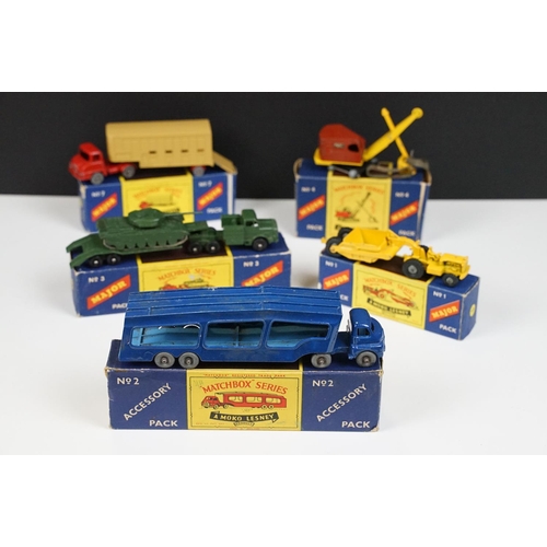 240 - Five boxed Matchbox Lesney Major & Accessory Pack diecast models to include 4 x Major Packs (No 4 Ru... 