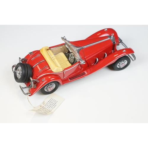 243 - Franklin Mint The Mercedes 500 K Special Roadster diecast model in red, with certificates and tag, s... 