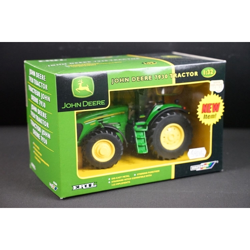 107 - Collection of seven boxed Britains ERTL John Deere farming tractor diecast models to include 7020 4W... 